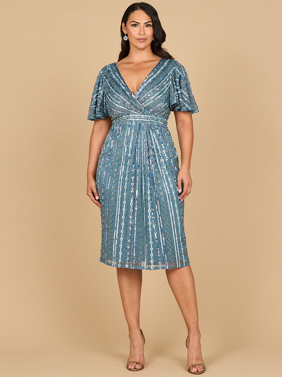 2 piece dresses for special occasion knee length Lara 28902 Beaded Mother of Bride Dress Cocktail Attire labelium_available The delicate lace adds Elegant 1960s Evening Dresses Primary color:Chamomile Blossom