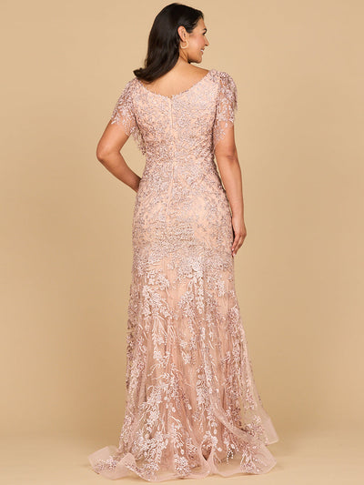 Cap Sleeve Mermaid V-neck Gown
