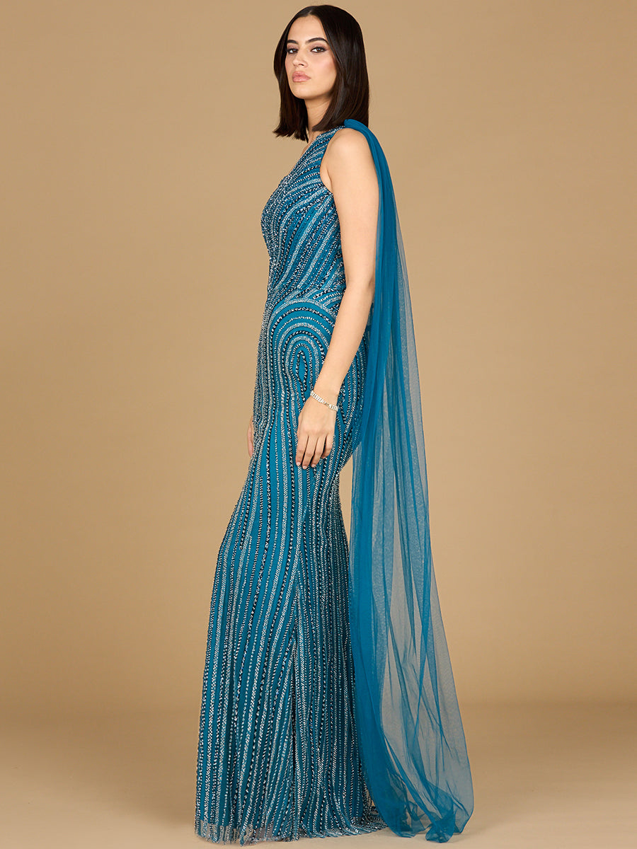 One Shoulder Fitted Gown