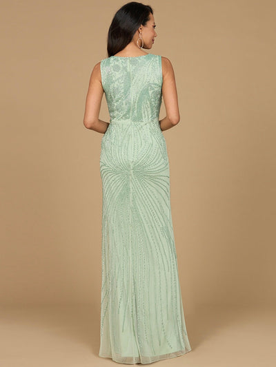 Asymmetrical, Beaded Gown