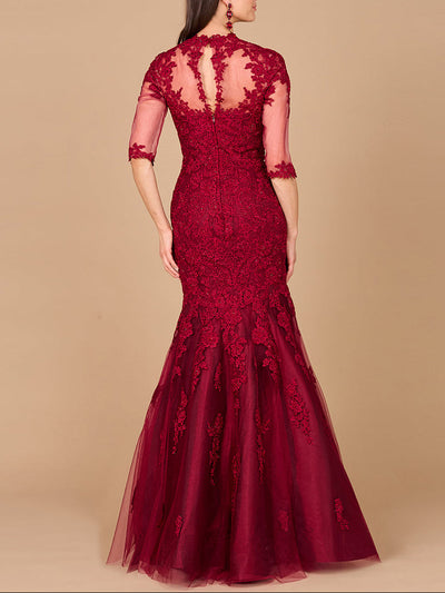 Lara 29019 Long Sleeve Mermaid Lace Mother of Groom Gown