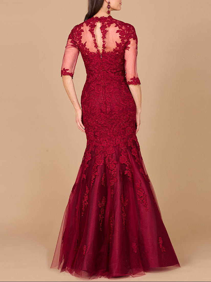 Lara 29019 Long Sleeve Mermaid Lace Mother of Groom Gown