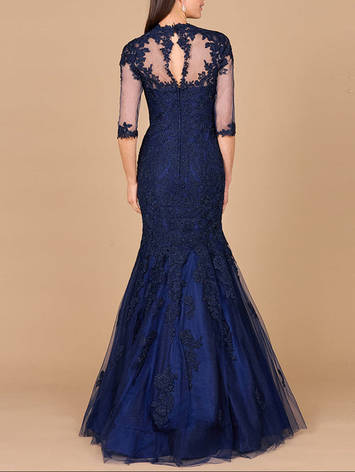 Lara 29019 Long Sleeve Mermaid Lace Mother of Groom Gown