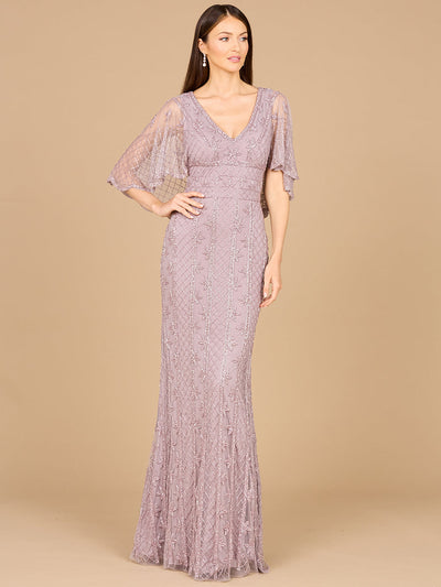 Cape Sleeve Mermaid Gown