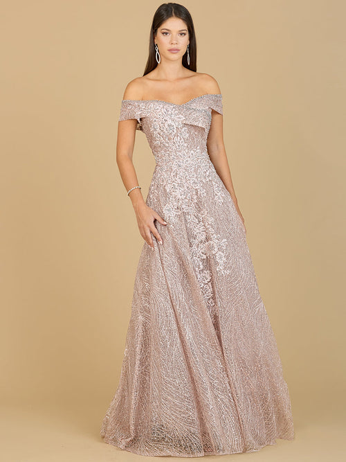 Off Shoulder Embroidered Ballgown
