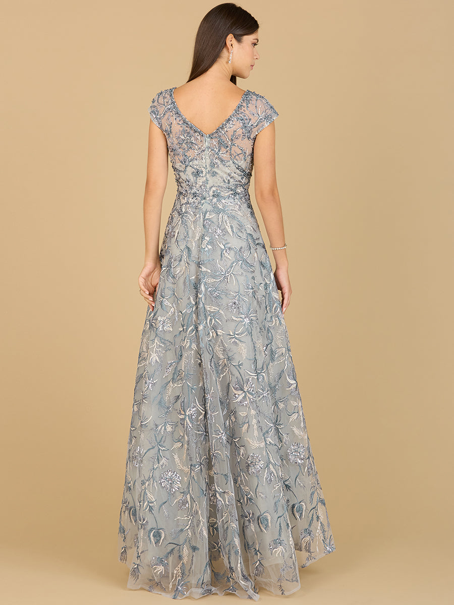 Lace Embellished A-Line Dress