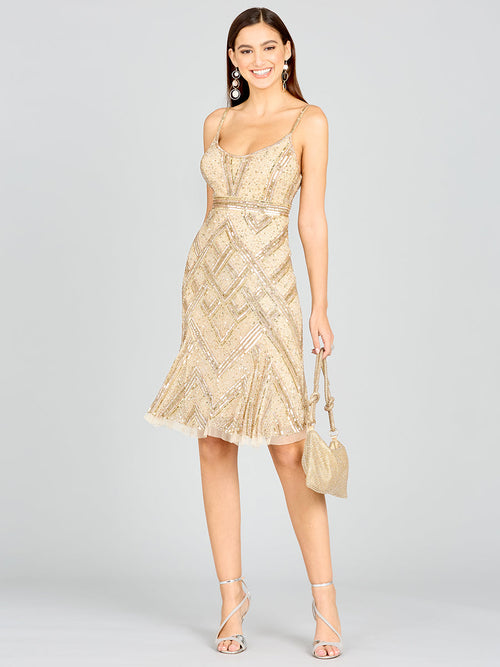 Lara 28860 - Beaded Flounce Dress