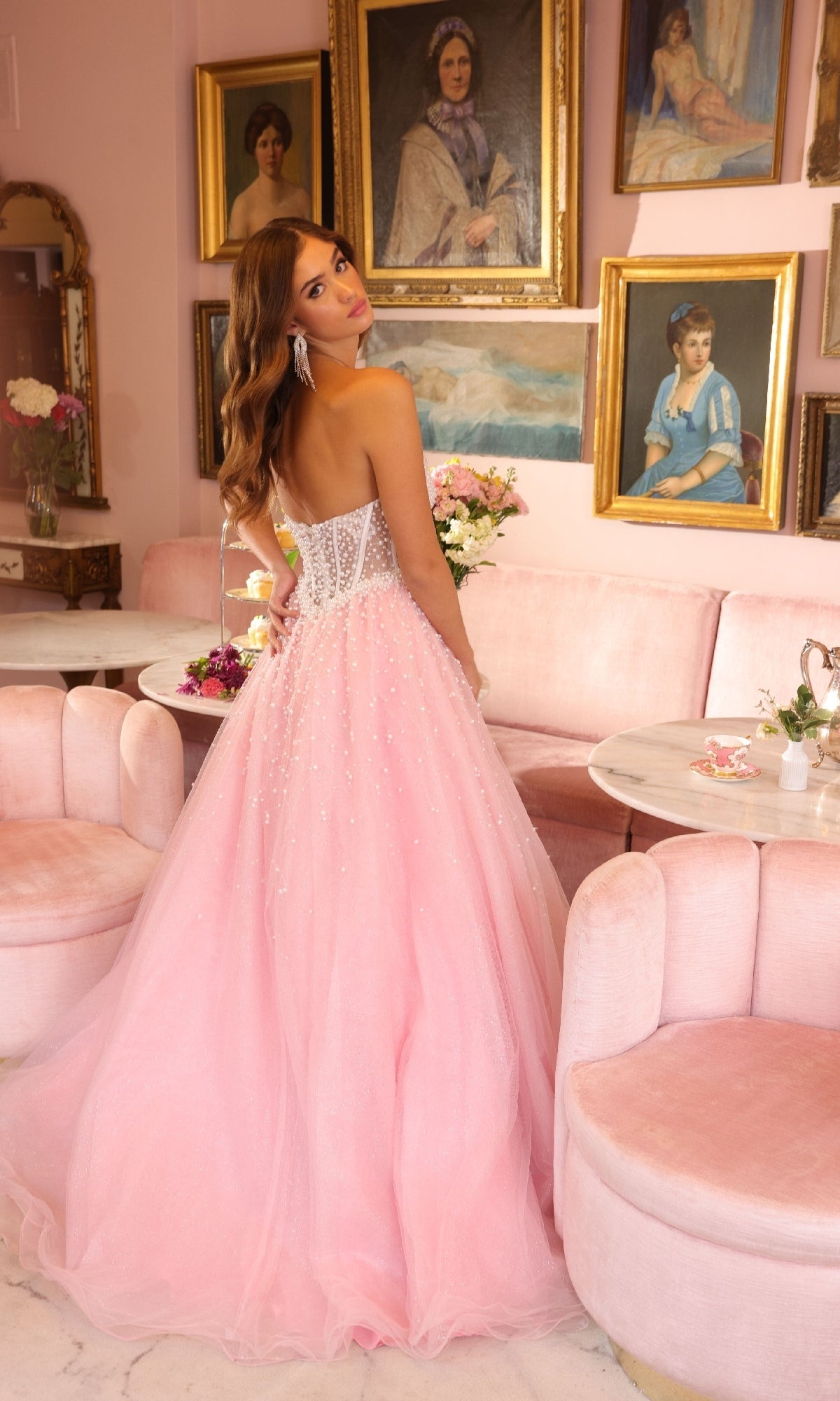 Ava Presley 29226 Strapless Corset Elegant Chic Statement Tulle Dress