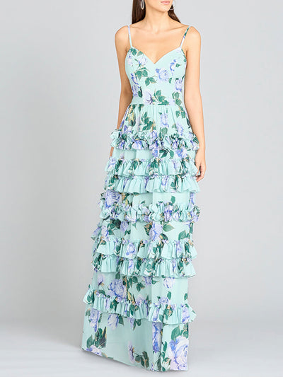 Lara 29242 Ruffle Floral Print Wedding Guest Dress