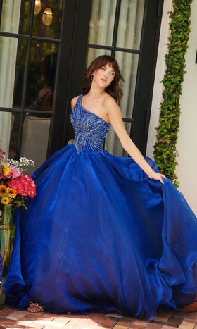 Ava Presley 29258 One-Shoulder Beaded Prom Formal Dress