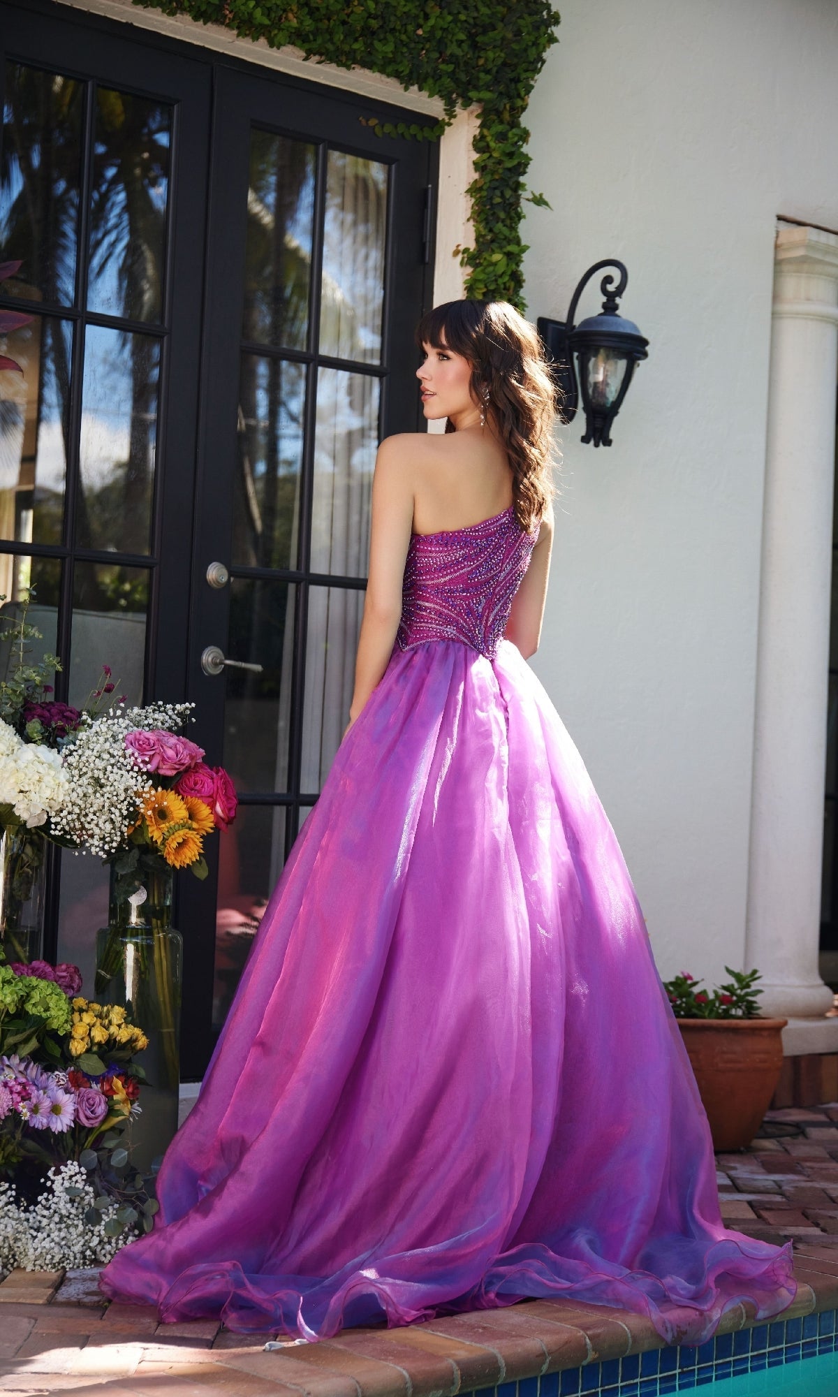 Ava Presley 29258 One-Shoulder Beaded Prom Formal Dress