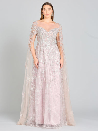 Lara 29300 Lace Mother of the Bride Dress with Cape Sleeves