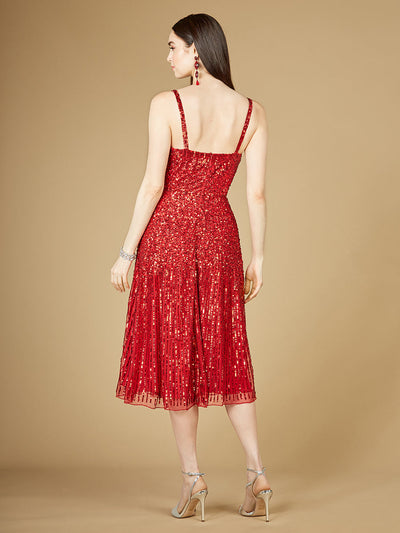 Flowing, Sequin Midi Dress