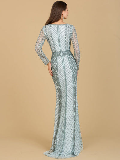 Long Sleeve Beaded Dress