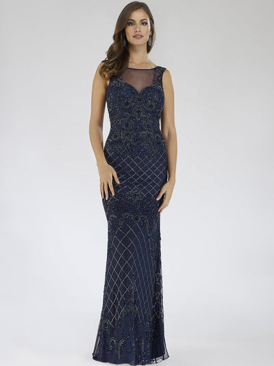 Lara 29538 - Illusion Neckline Long Dress