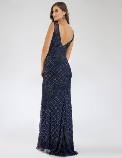 Lara 29538 - Illusion Neckline Long Dress