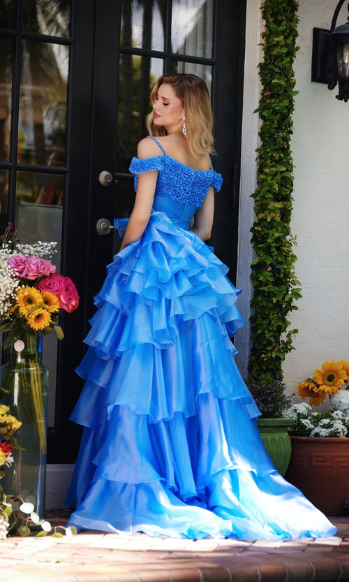Ava Presley 29544 A-Line Off-Shoulder Ruffled Prom Dress