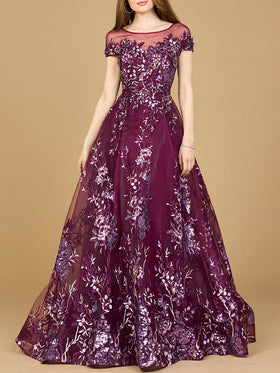 Lara 29619 - Beautiful Lace Applique A-line Ball Gown