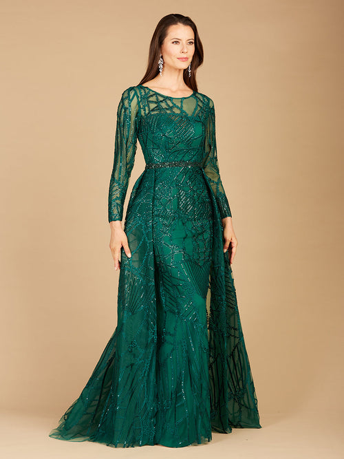 Lara 29633 - Gorgeous Overskirt Dress with Long Sleeves
