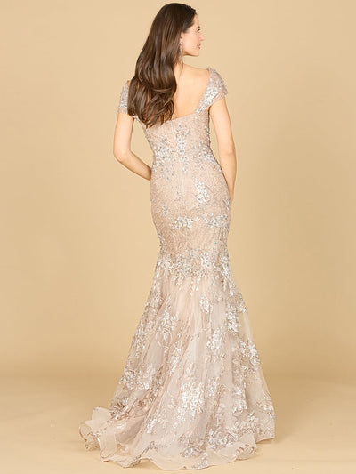 Lara 29642 - Cap Sleeve Mermaid Evening Gown