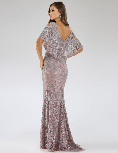 Lara 29673 Lace Short Sleeve Mother of the Bride Dress Mermaid Evening Gown
