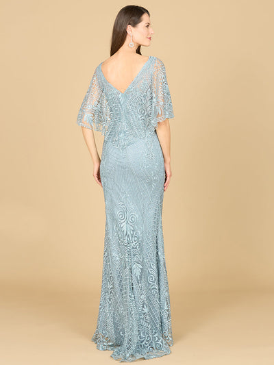 Lara 29673 Lace Short Sleeve Mother of the Bride Dress Mermaid Evening Gown