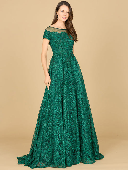 Lara 29765 - Sheer Off Shoulder Ball Gown