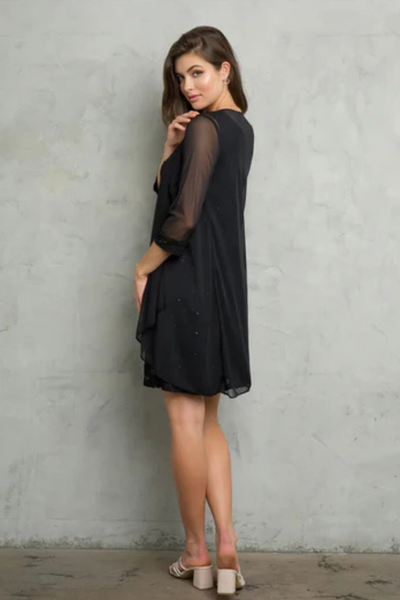 Eva USA 3490 Black Funeral Dress for Women & Ladies