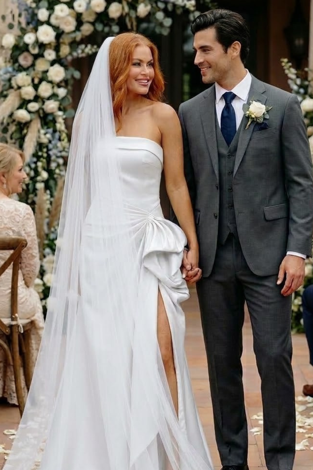 Terani Couture 2111P4019 Sophisticated Wedding Strapless Mermaid Evening Mikado Dress