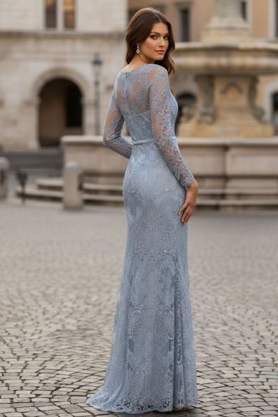 Long Sleeve Lace Mermaid Gown