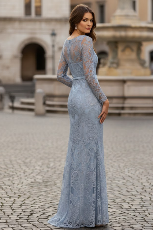 Long Sleeve Lace Mermaid Gown