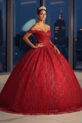 Sweet 16 Birthday Party Dress in Red Style LK153 Ball Gown