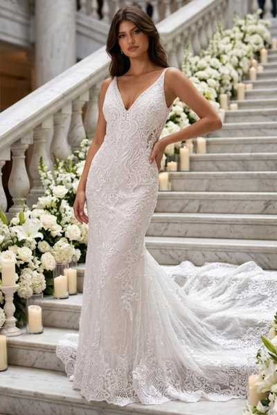 Primavera Couture 11101 Lace Bridal Gown Long Wedding Dress