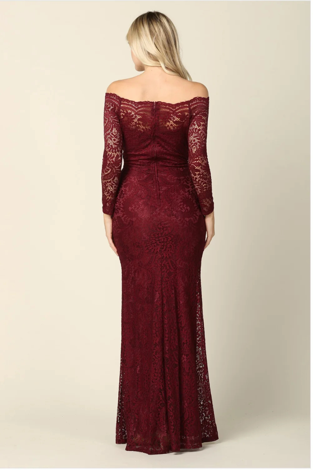 Eva USA 3287 Long Off-Shoulder Formal Lace Evening Party Dress