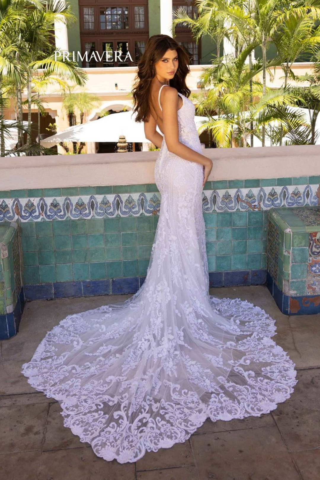 Primavera Couture 11106 Long Bridal Fitted Lace Wedding Dress