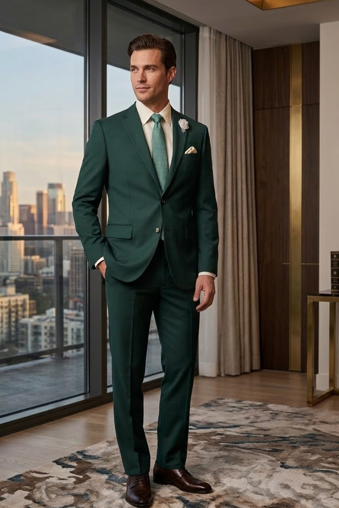 Green Groomsmen Suit for Men & Boys - Perfect for Weddings