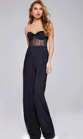 Jovani 42466 - Mono con corpiño de corsé adornado