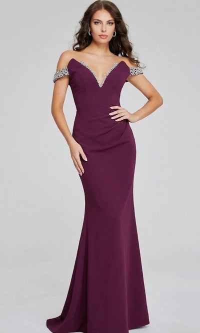 Jovani 42394 - Off Shoulder Beaded Gown