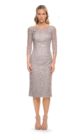 La Femme 30036C Lace Beaded Embroidered Formal Dress