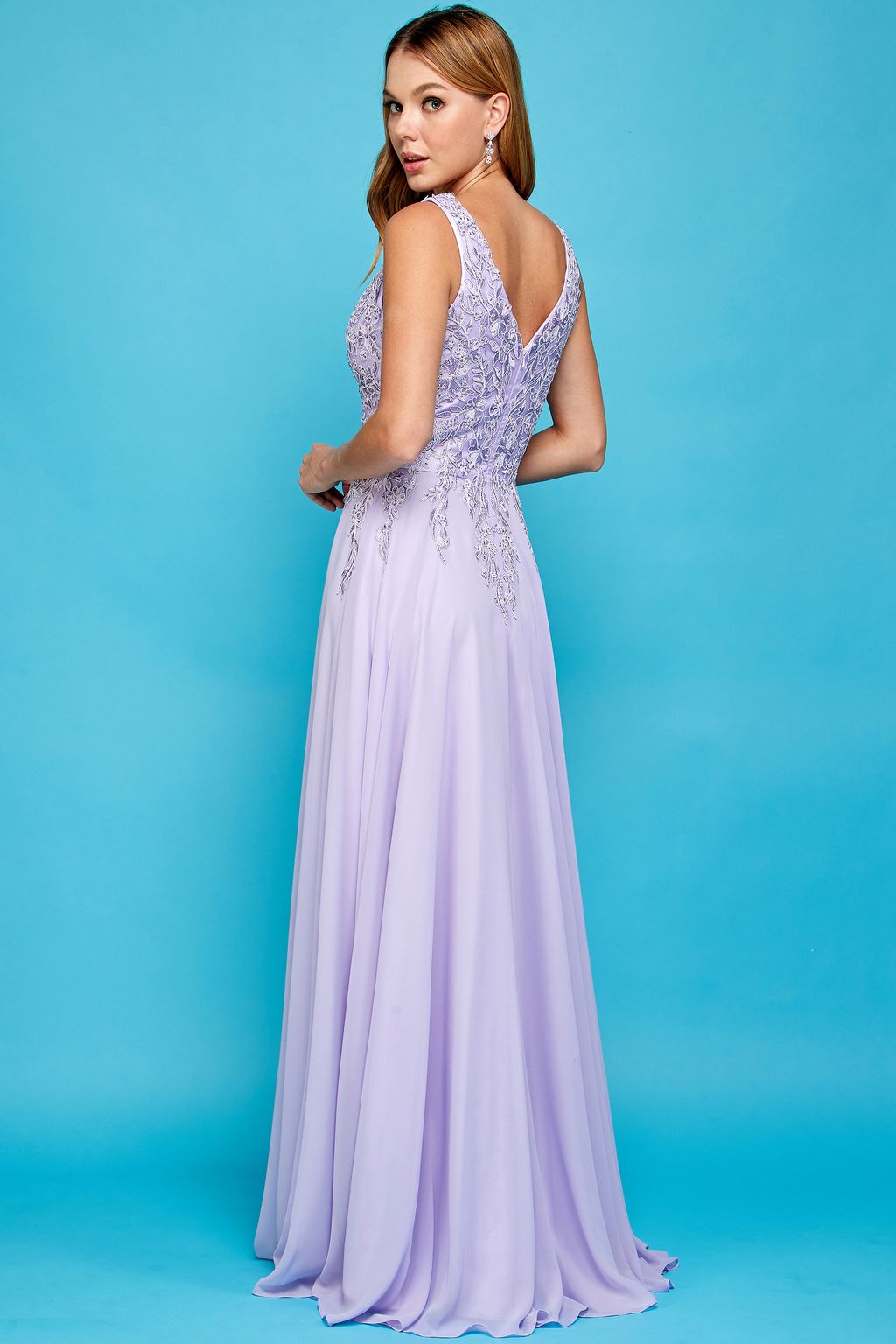 Prom Dresses Prom A Line Long Formal Slit Dress Lavender