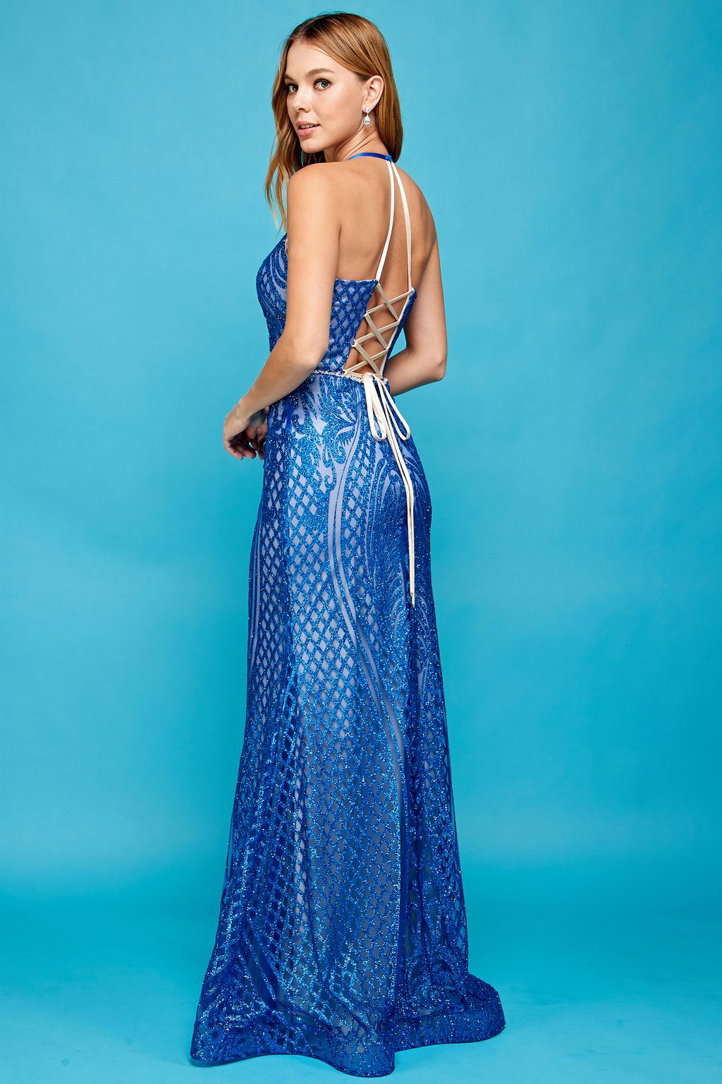 Prom Dresses Fitted Long Formal Evening Prom Dress Rose Gold