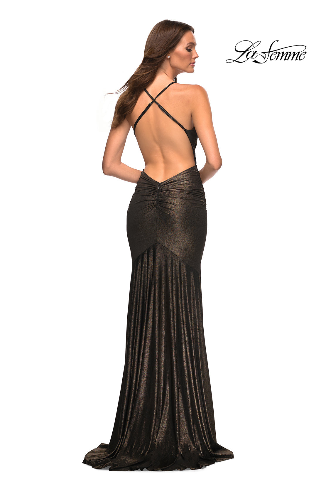 La Femme White/Gold Dresses