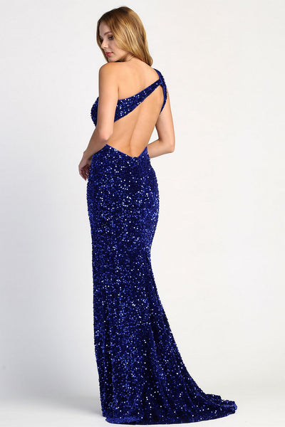 Prom Dresses Fitted Long Sequin Formal Slit Evening Dress Red