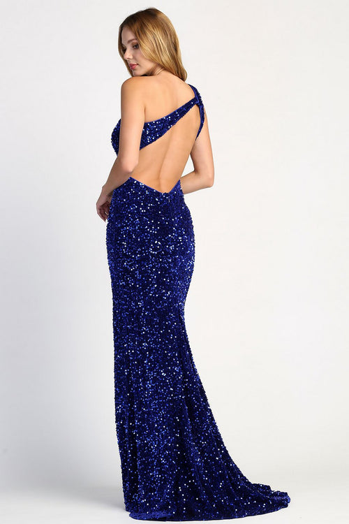 Prom Dresses Fitted Long Sequin Formal Slit Evening Dress Red