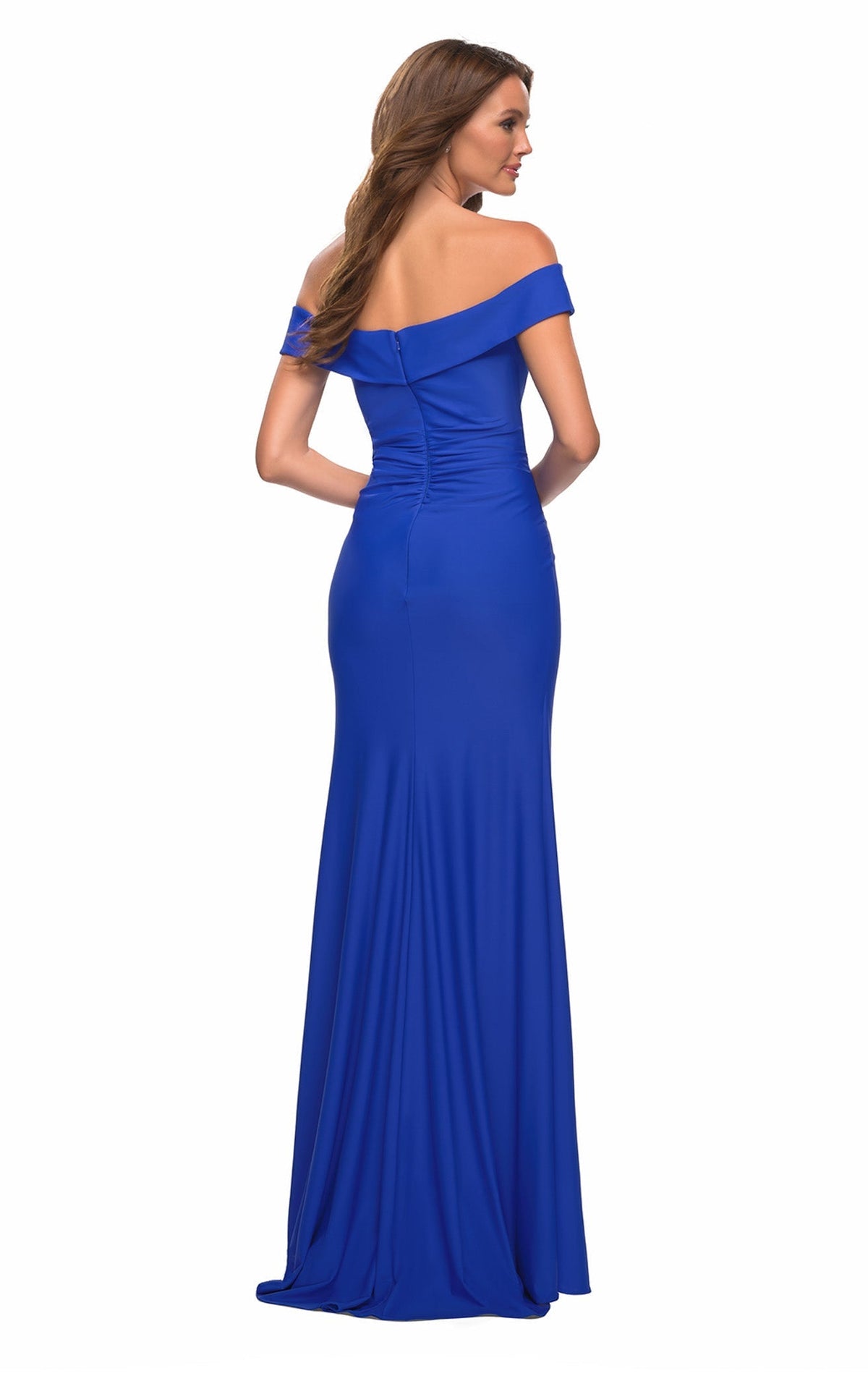 La Femme 30703C Ruched Slit Ruffle Sweetheart Prom Dress
