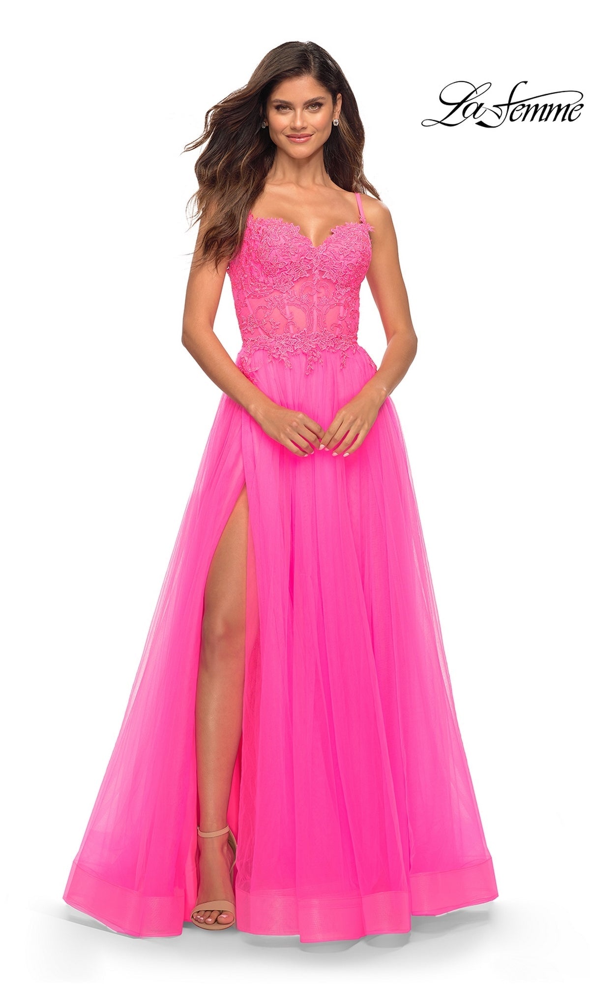 La Femme Neon Pink Dresses