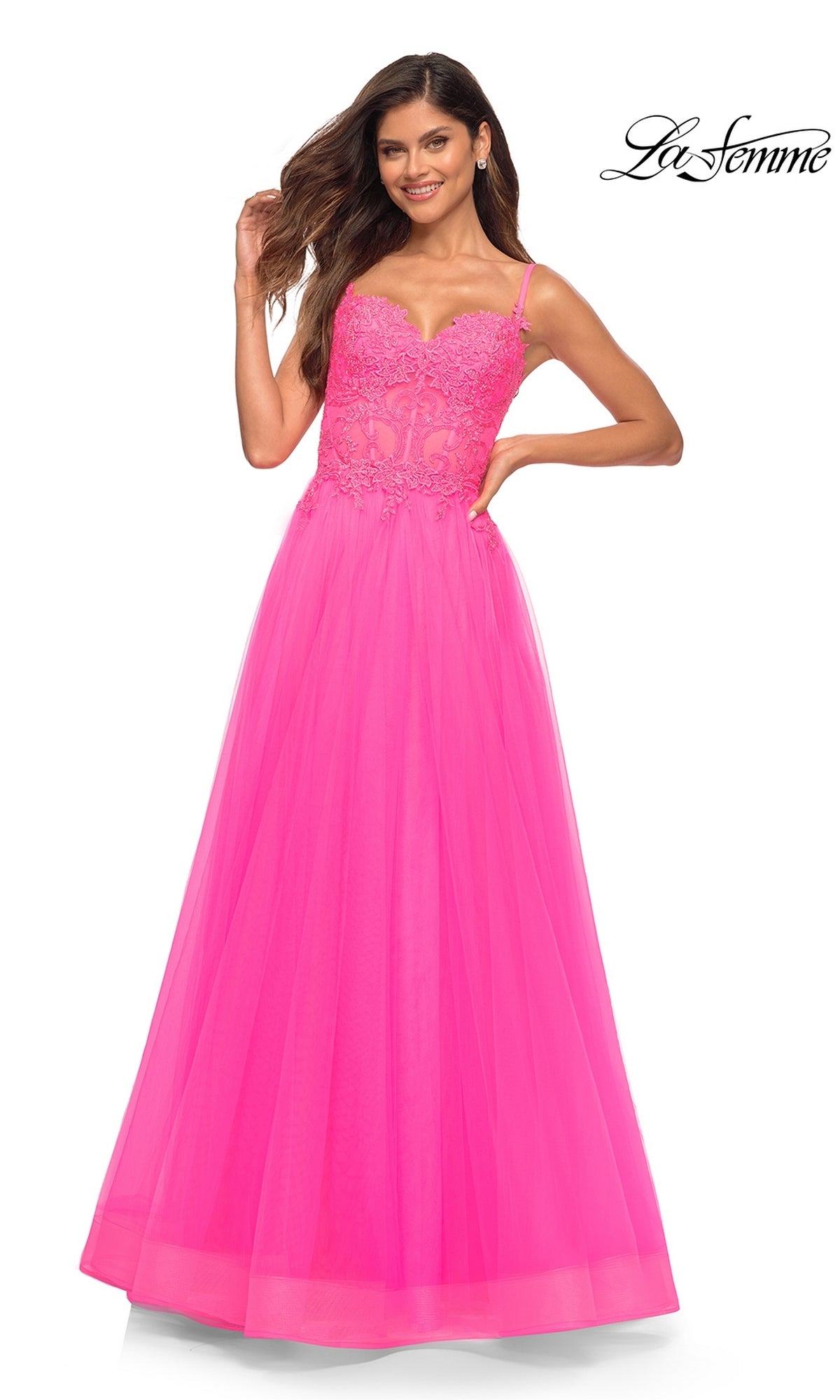 La Femme Neon Pink Dresses