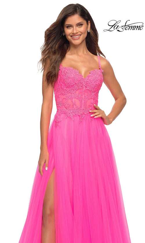 La Femme Neon Pink Dresses