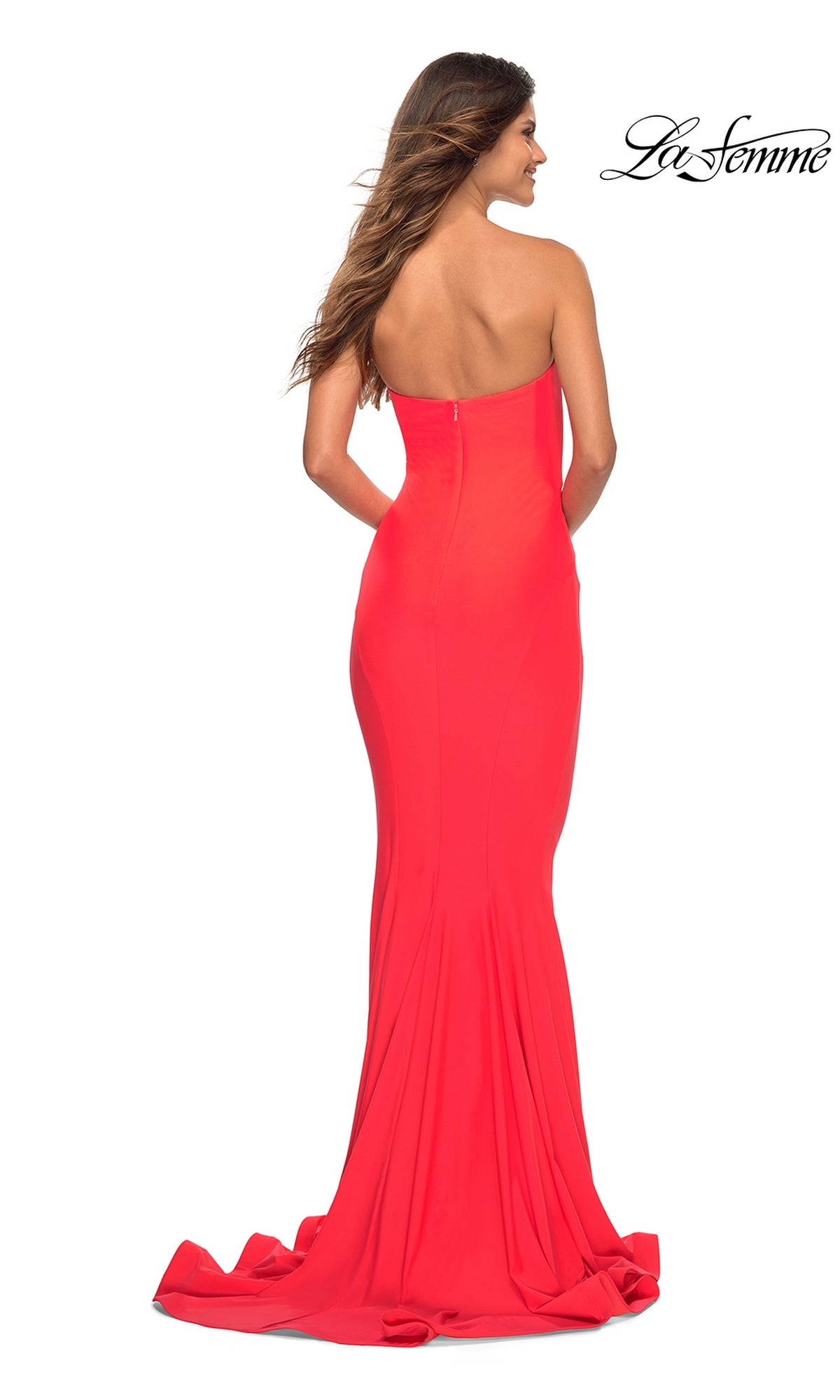 La Femme Hot Coral Dresses