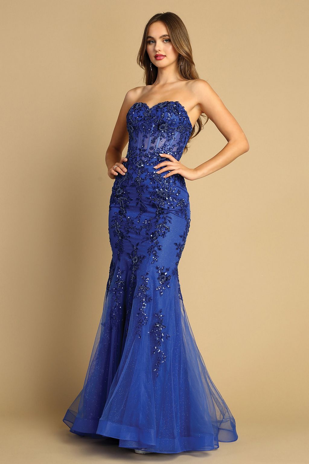 Prom Dresses Long Prom Beaded Lace Mermaid Formal Dress Black